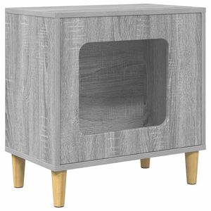 vidaXL Kattenhuis Grijs Sonoma 51 x 30 x 52 cm Bewerkt hout