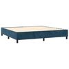 vidaXL Boxspring met matras en LED fluweel donkerblauw 200x200 cm