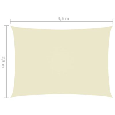 vidaXL Zonnescherm rechthoekig 2,5x4,5 m oxford stof crèmekleurig
