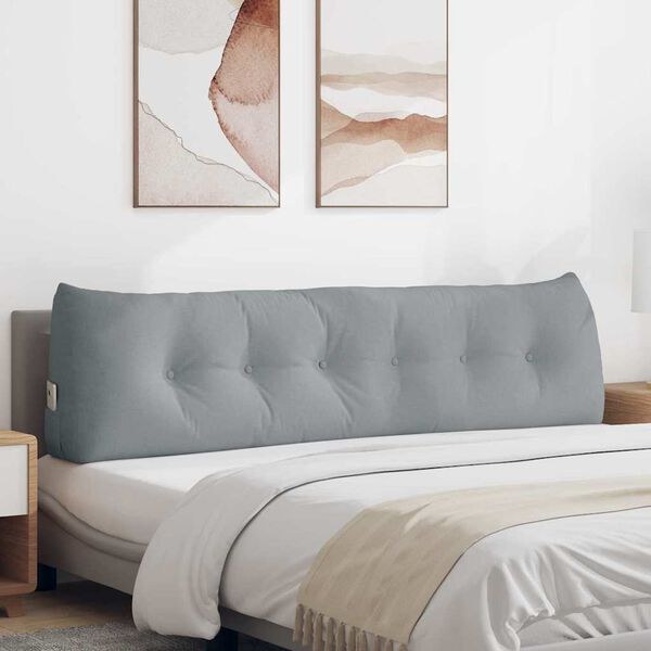 vidaXL Rugkussen Lichtgrijs 180 x 24 x 50 cm Stof