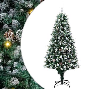 vidaXL Kunstkerstboom Groen 180 cm PVC en Staal en Kunststof