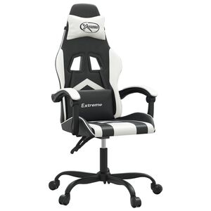 vidaXL Gamestoel kunstleer zwart en wit