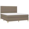 vidaXL Boxspring met matras stof taupe 160x200 cm