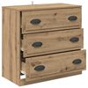 vidaXL Dressoir Artisan Eiken 70 x 35,5 x 67,5 cm Bewerkt hout