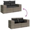 vidaXL 5-delige Loungeset met kussens poly rattan grijs