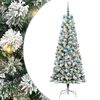 vidaXL Kunstmatige Inklapbare Kerstboom Groen en Wit 210 cm