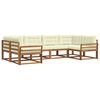 vidaXL Buiten bankenset met kussen 6 pcs Natuurlijk en Cr&egrave;me