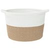 vidaXL Wasmand &Oslash; 60x36 cm katoen bruin en wit
