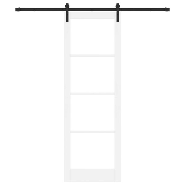 vidaXL Schuifdeur ORKDAL Wit 78 x 232 cm Massief grenenhout en glas