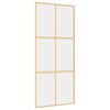 vidaXL Schuifdeur 90x205 cm helder ESG-glas en aluminium goudkleurig