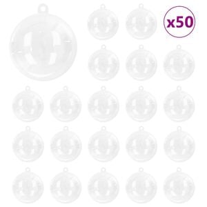 vidaXL Kerstbal Set 50 st Transparant &Oslash; 5 cm Kunststof
