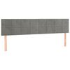 vidaXL Hoofdborden 200x5x78/88 cm fluweel lichtgrijs
