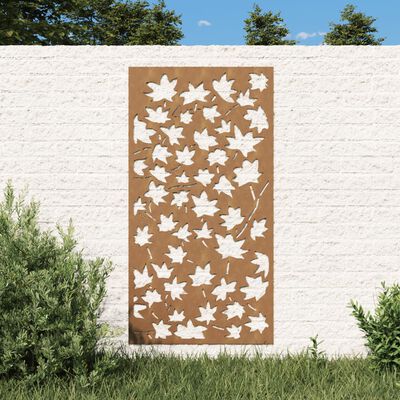 vidaXL Wanddecoratie tuin esdoornbladontwerp 105x55 cm cortenstaal