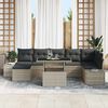 vidaXL Tuin Sofa Set met opslag 8 pcs Lichtgrijs Poly riet
