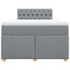 vidaXL Boxspring met matras stof lichtgrijs 120x200 cm