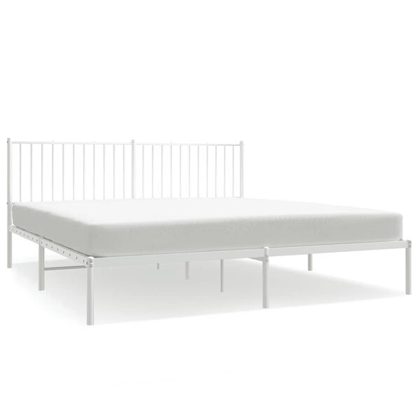 vidaXL Bedframe met hoofdbord metaal wit 183x213 cm