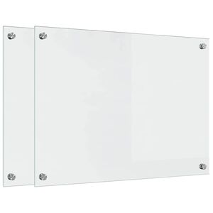 vidaXL Keuken Achterwand 2 pcs Doorzichtig 70 x 50 cm gehard glas