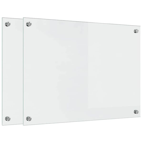 vidaXL Keuken Achterwand 2 pcs Doorzichtig 70 x 50 cm gehard glas