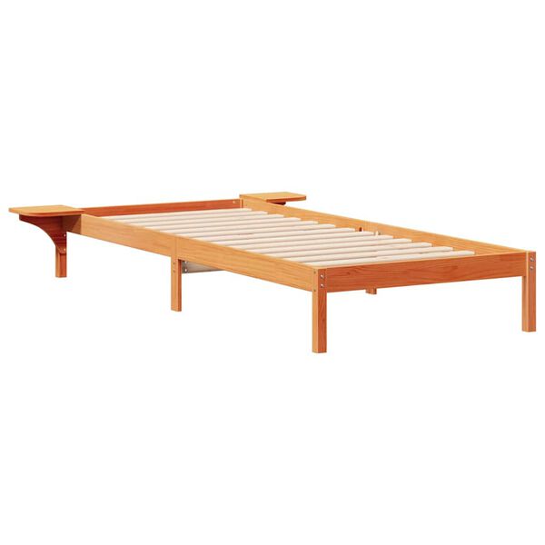 vidaXL Bedframe met Zijtafels Wasbruin 100 x 210 cm Massief grenenhout
