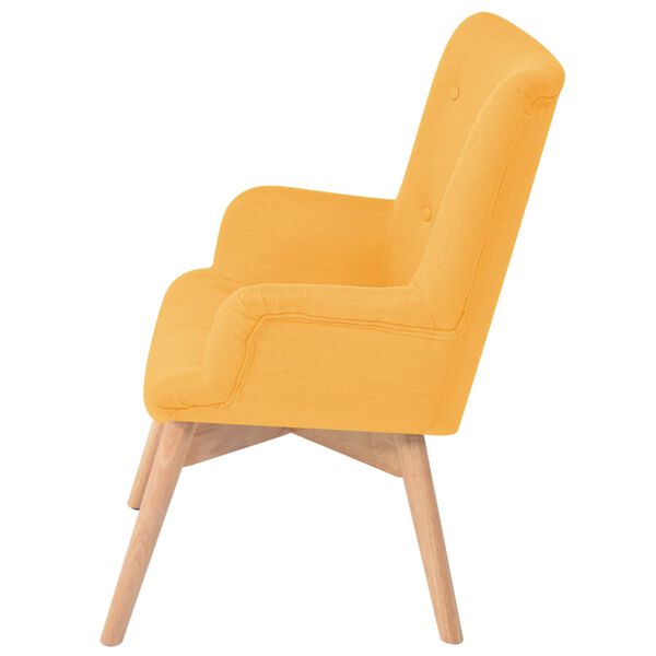 vidaXL Fauteuil met voetenbankje stof geel