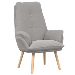 vidaXL Fauteuil Lichtgrijs 69 x 74 x 93 cm Sherpa Stof