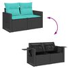 vidaXL 10-delige Loungeset met kussens poly rattan zwart