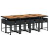 vidaXL 9-delige Tuinset poly rattan zwart