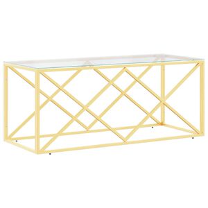 vidaXL Salontafel 110x45x45 cm roestvrij staal en glas