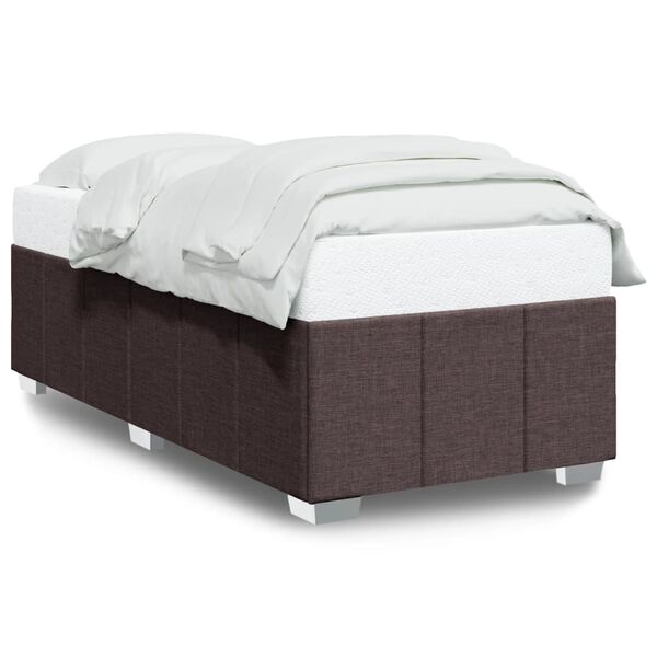 vidaXL Bedframe zonder matras 90x190 cm stof donkerbruin