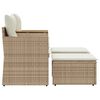 vidaXL Tuinbank 2-zits met voetenbanken poly rattan beige