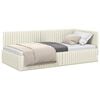 vidaXL Hoekbedframe met hoofdeinde Cr&egrave;me 100 cm x 200 cm Fluweel