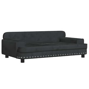 vidaXL Hondenmand 90x53x30 cm fluweel zwart