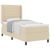 vidaXL Boxspringbed met kussen met hoofdeinde Cr&egrave;me 200 x 100 cm Stof