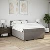 vidaXL Boxspring met matras stof taupe 140x190 cm