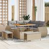 vidaXL Tuinbankenset 8 pcs Beige poly rattan