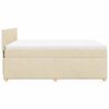 vidaXL Boxspring met matras stof cr&egrave;mekleurig 140x190 cm