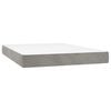 vidaXL Boxspring met matras en LED fluweel lichtgrijs 140x190 cm