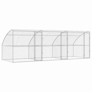 vidaXL Hondenhok 3 st zilver 6 x 2 x 2 m Verzinkt staal