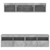 vidaXL 5-delige Tv-wandmeubelset met LED bewerkt hout betongrijs