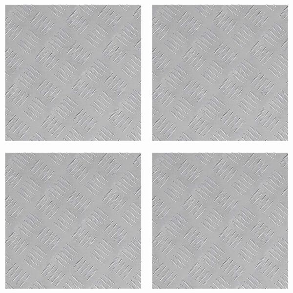 vidaXL Trap Tread Vierkant 4 pcs Zilver 40 x 40 cm Aluminium