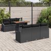 vidaXL Tuin Sofa Set met opslag 7 pcs Zwart Poly riet