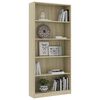 vidaXL Boekenkast met 5 schappen 80x24x175 cm bewerkt hout sonoma eik