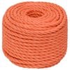 vidaXL Werktouw 12 mm 50 m polypropeen oranje