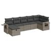vidaXL 7-delige Loungeset met kussens poly rattan grijs