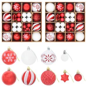 vidaXL Kerstballen set 88 st Rood en Wit &Oslash; 6 cm Kunststof
