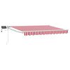 vidaXL Handbediende luifel met LED's Rood en Wit 3,5 x 2,5 m