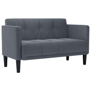 vidaXL Loveseat bank donkergrijs 111 cm fluweel