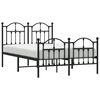 vidaXL Bedframe met hoofd- en voeteneinde metaal zwart 120x190 cm