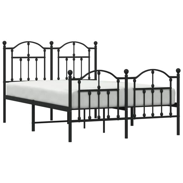 vidaXL Bedframe met hoofd- en voeteneinde metaal zwart 120x190 cm