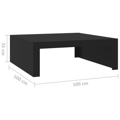 vidaXL Salontafel 100x100x35 cm spaanplaat zwart